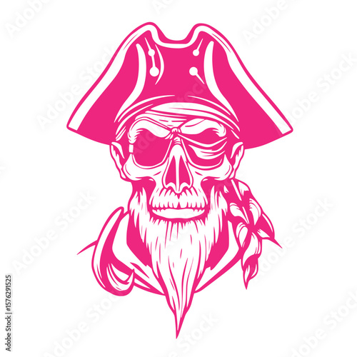 Old pirate with hook and eye patch vector design illustration.