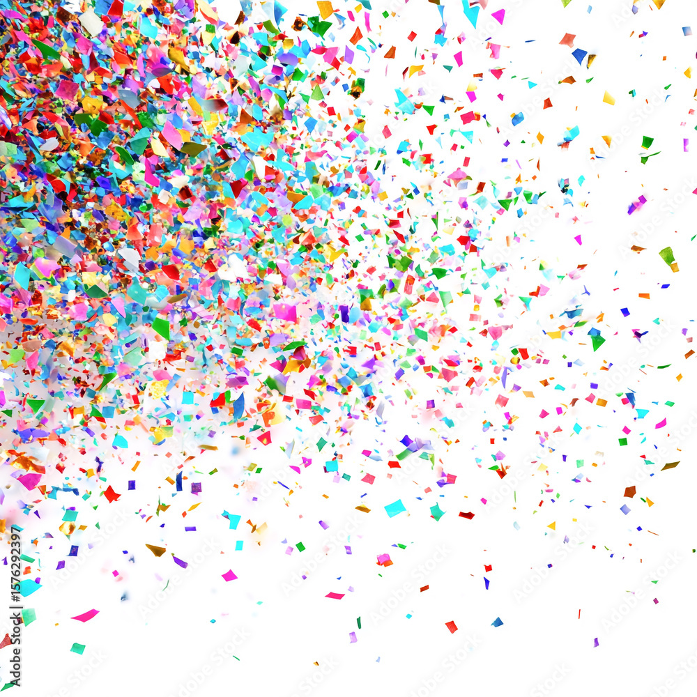 Fototapeta premium Colorful Confetti PNG with Transparent Background