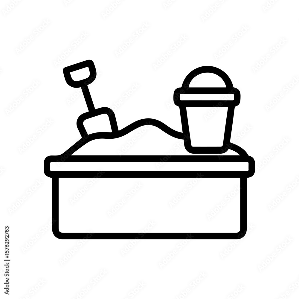 Fototapeta premium line icon sandbox on white background vector Vector line icon on white background