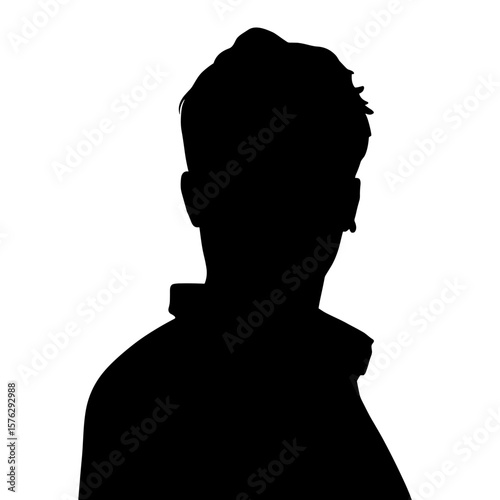 Silhouette of a man standing with a collar jacket  