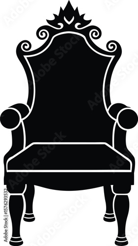 Baroque Armrest Throne Chair in Elegant Vintage Royal Style