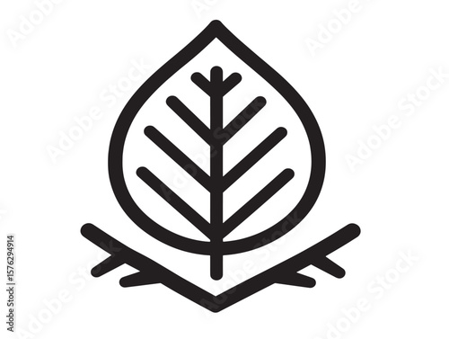 Leafy Award Certificate Line Art for Organic Branding