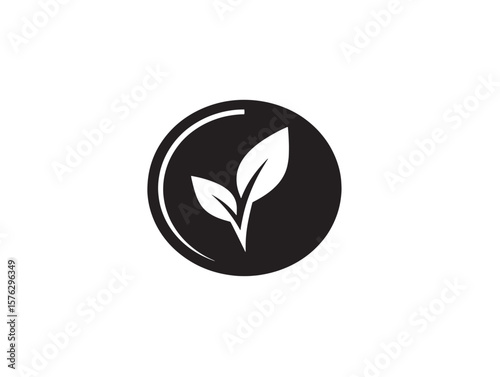 Time Meets Nature Graphic with Leaf and Clock Design
