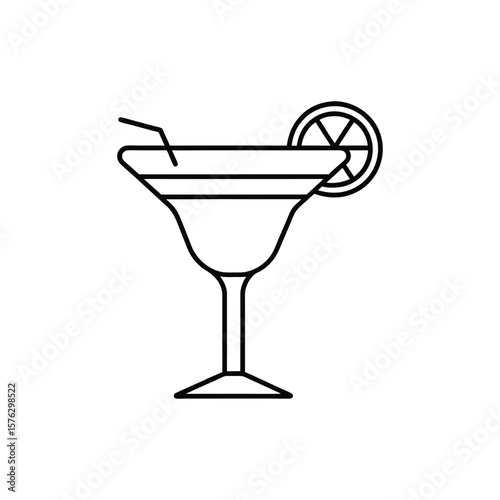 margarita cocktail line art