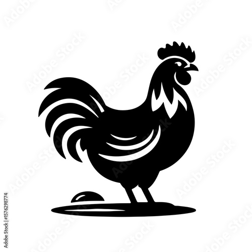 Minimal Hen Silhouette
