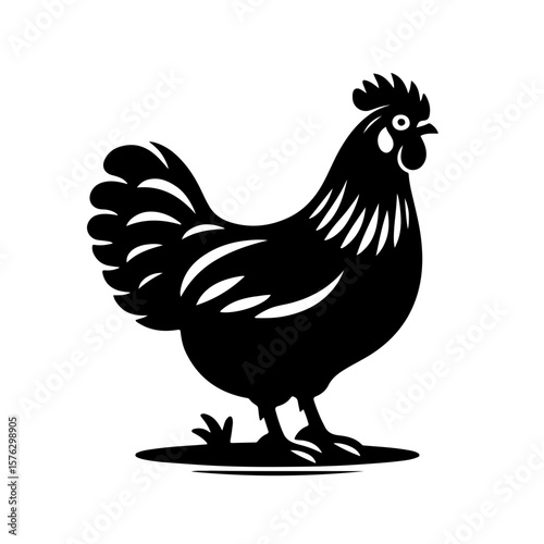 Minimal Hen Silhouette
