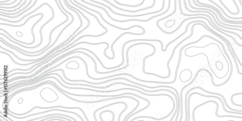 abstract wavy background. topographic contour background. The grey white on black contours vector topography stylized height of the lines.