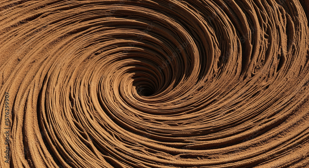 Fototapeta premium Close Up View Of Swirling Brown Sand Formation