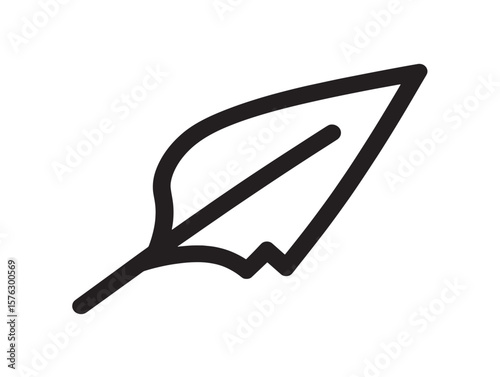 Clean Cursor and Leaf Symbol Vector Art