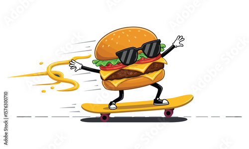 Colorful vector cartoon illustration of a fun child character with headphones