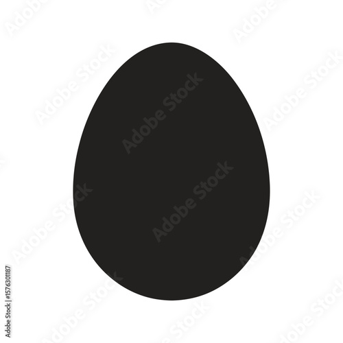Black and white easter egg with shadow in isolated vector illustration