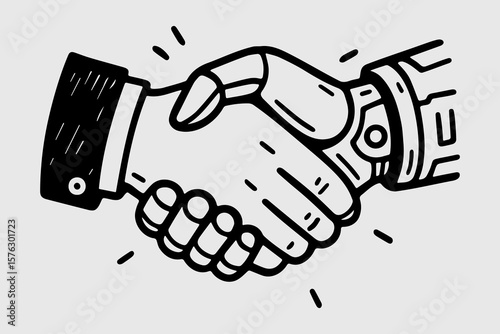 Handshake vector illustration: an icon of business partnership, agreement, and teamwork