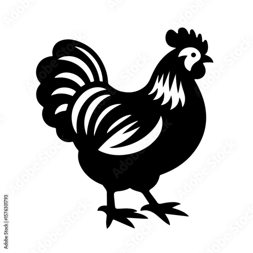 Minimal Hen Silhouette
