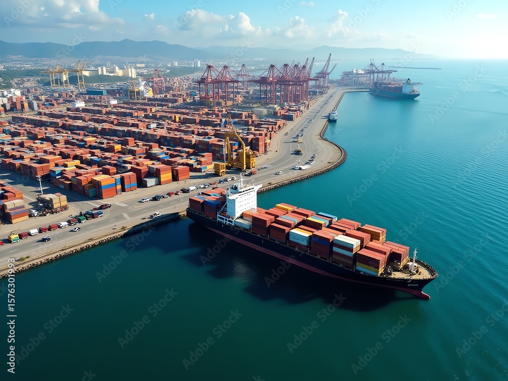 Fototapeta premium containers ship cargo business logistic and transportation