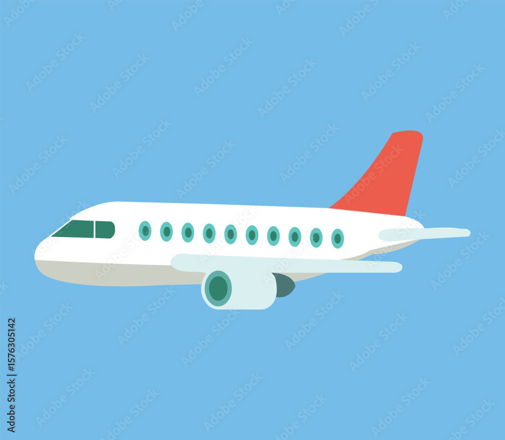 Fototapeta premium plane flying in the sky side view. travel concept.