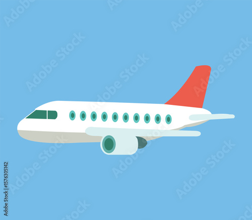 plane flying in the sky side view. travel concept.