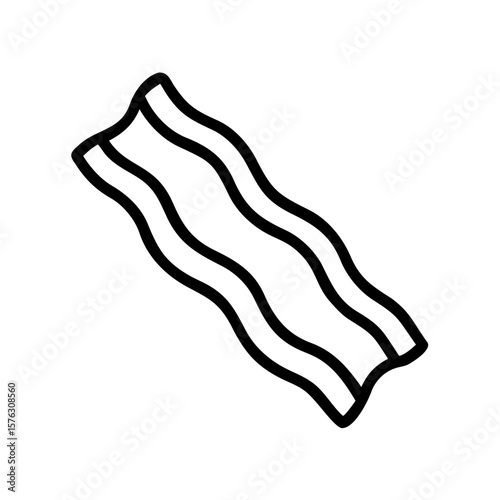 A strip of crispy bacon, isolated on white background