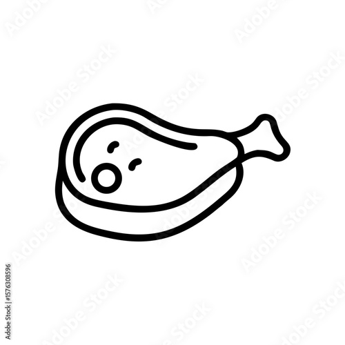 A tasty chicken leg isolated on white background is ready to eat