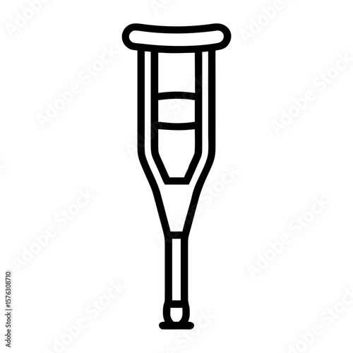 A black and white crutch is isolated on white background