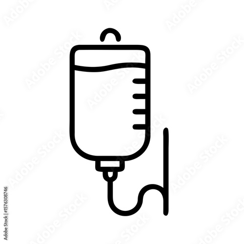 An intravenous drip bag is ready for use, isolated on white background