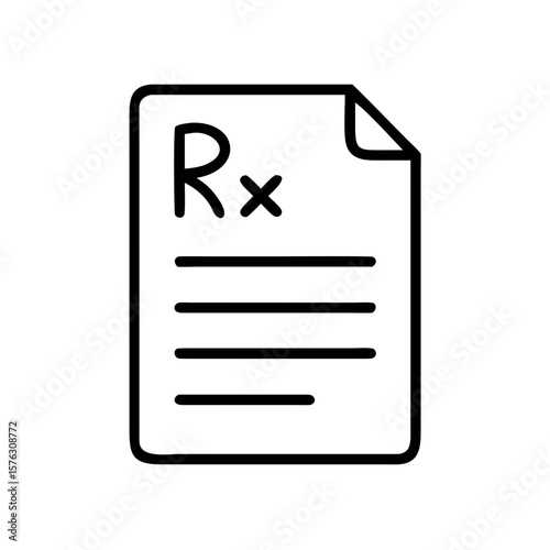 A prescription form isolated on white background, ready for medical instructions