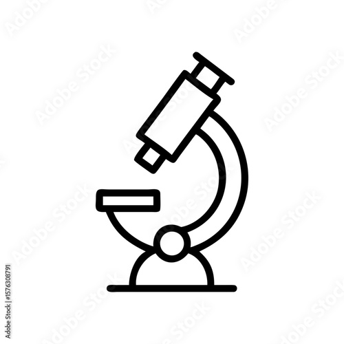 A simple microscope stands isolated on white background, ready for scientific research