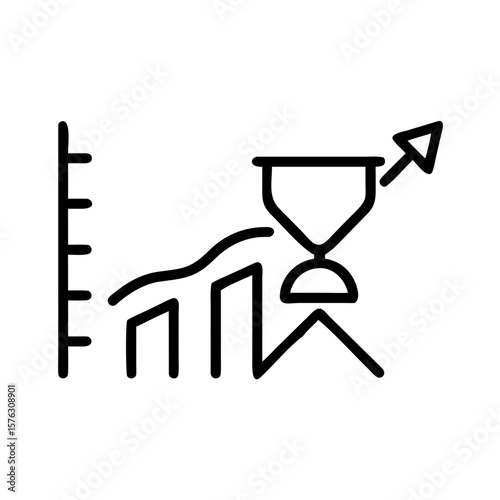 Time and growth are represented by an hourglass and upward trending chart