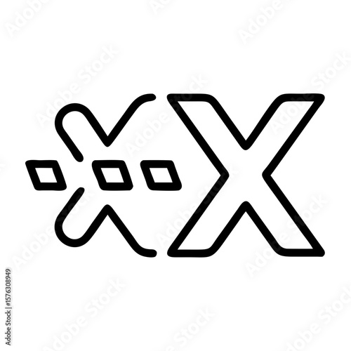 A symbol representing cancellation or deletion, isolated on white background