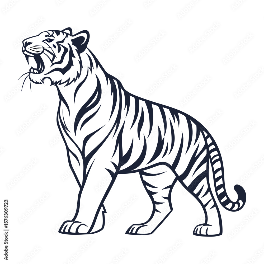Obraz premium Roaring Tiger Mascot Design