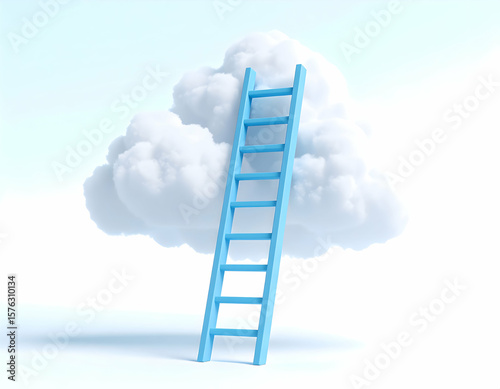 Ladder to Success in the Sky Illustration