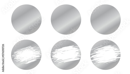 Silver scratch card set featuring protective layers in various shapes. Includes scratch-through surfaces for lottery tickets, instant win game cards, promo coupons, and glossy silver sticker elements.