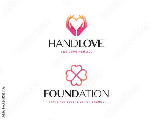 Hand love sign logo template for foundation, medical, or community brand
