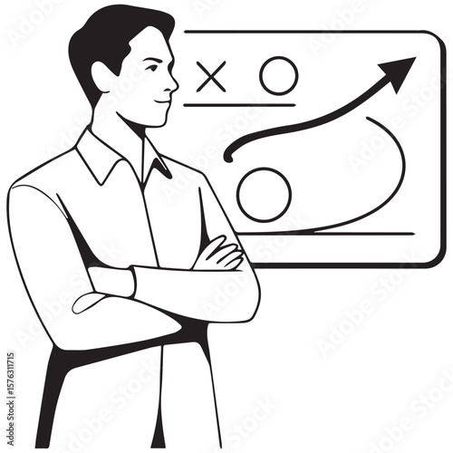 Business Strategy Planning Concept with Confident Leader