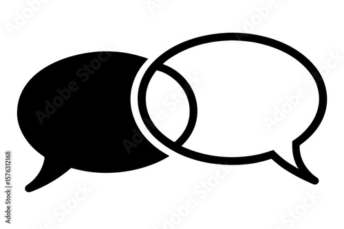 Communication bubbles dialogue conversation speech silhouette vector illustration