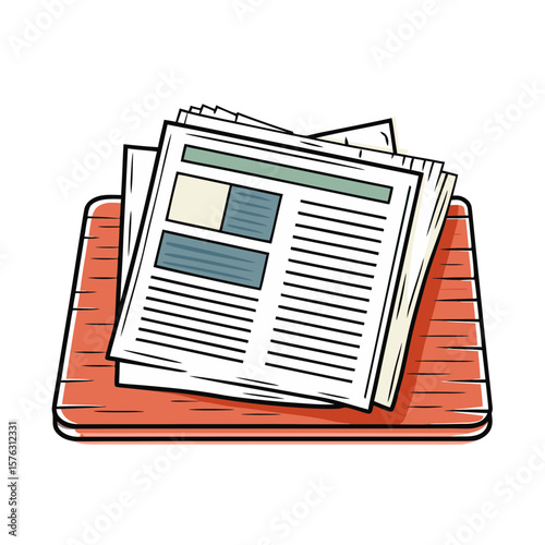 Stack of Newspapers on Wooden Surface Representing News Coverage for Blogs, Media Websites, Educational Content, and Information Awareness  