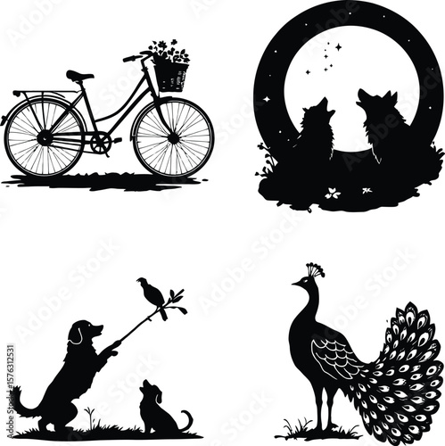 Silhouettes of Rhythmic Expression: A Minimalist Ensemble of Musical Instruments and Performers Celebrating Sound, Motion, and Stage Presence