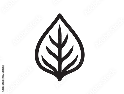 Natural Fire Leaf Emblem Icon Illustration