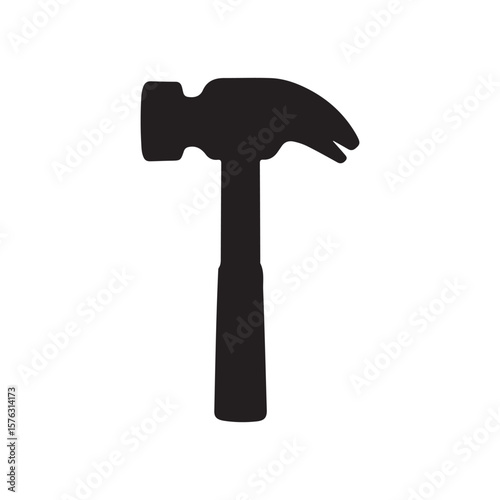 Toy hammer silhouette vector flat illustration design