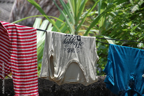 laundry drying on the clothesline