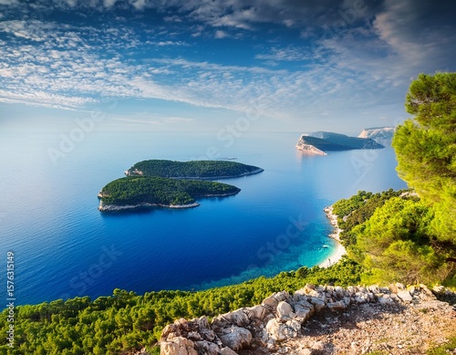 breathtaking summer seascape of adriatic sea astonishing morning view of lokrum island from dubrava observation point croatia europe beautiful world of of scene mediterranean countries