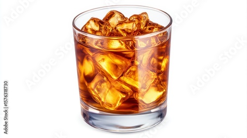 Wallpaper Mural A clear glass tumbler filled with amber colored whiskey isolated on a white background showcasing the rich hues and clarity of the liquid. A pristine drinking glass displays a golden Torontodigital.ca