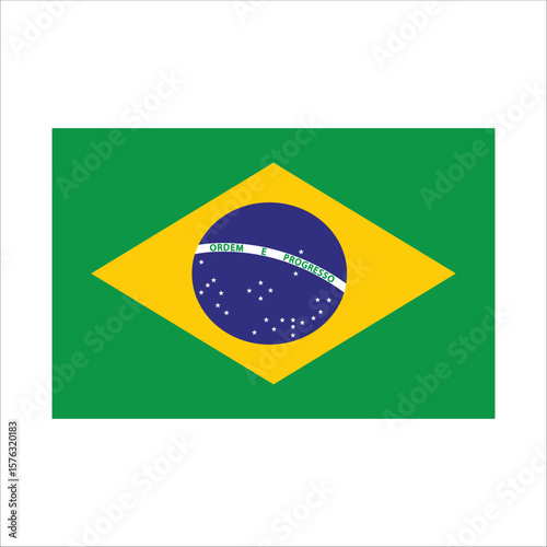 Brazilian flag featuring green, yellow, blue, and white elements