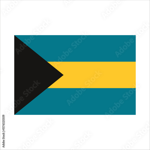 Free Download Bahamian flag featuring aquamarine, gold, and black colors, symbolizing the nation's vibrant culture - GFXLoad