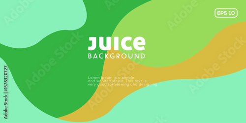 Abstract Juice Background Design with Green, Yellow Curves