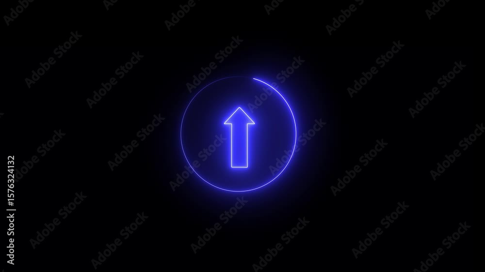 Direction Arrow Symbol. Animation uploading arrow. Loading and processing animation. Animation arrow up symbol.