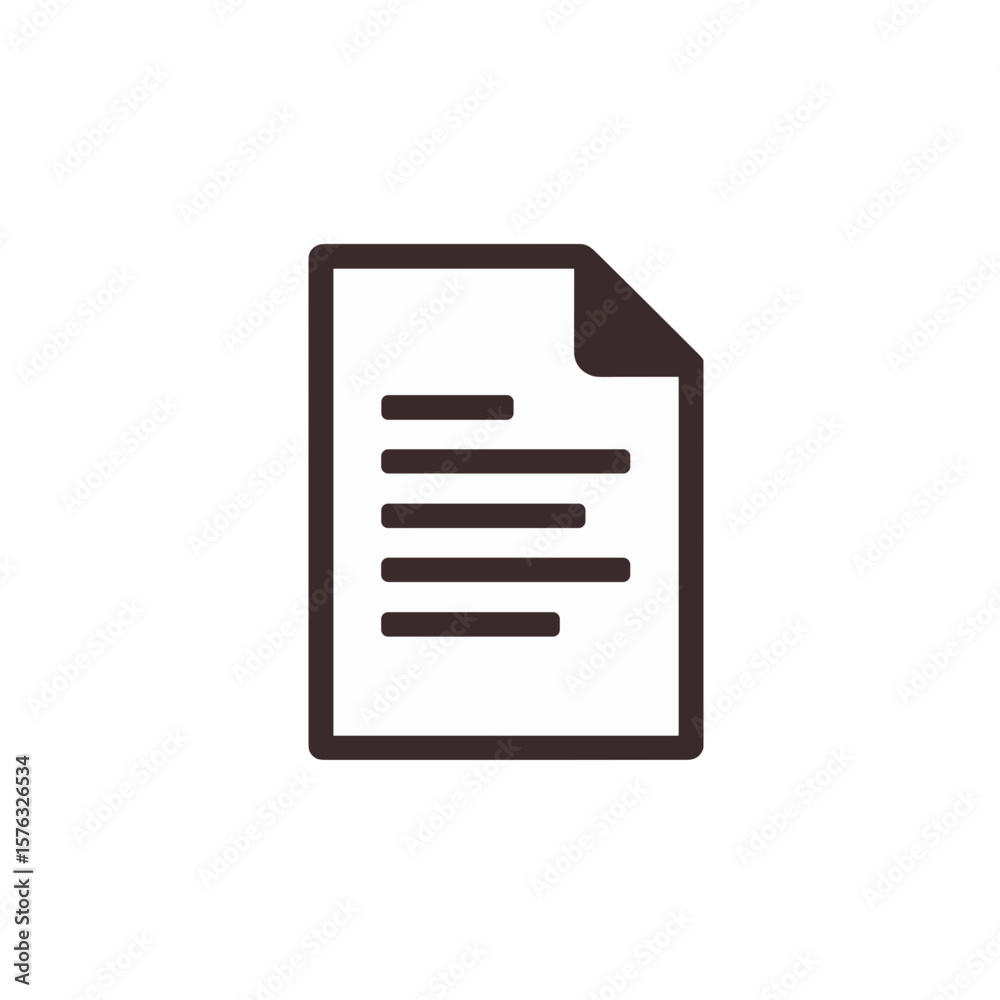 Document icon with text on white background Document icon with text on white background