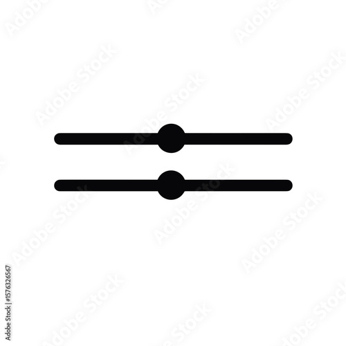 Icon of sliders with circles illustrating adjustments and controls  