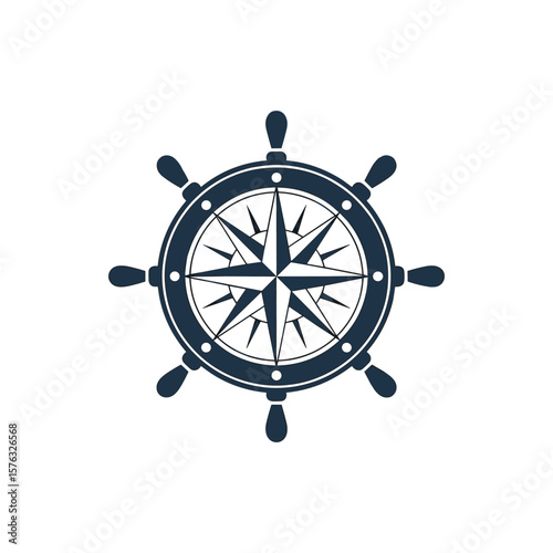 Navigational Compass Rose: A classic emblem of exploration and direction, featuring a nautical compass rose at the center, signifying guidance, journey, and the allure of discovery. 