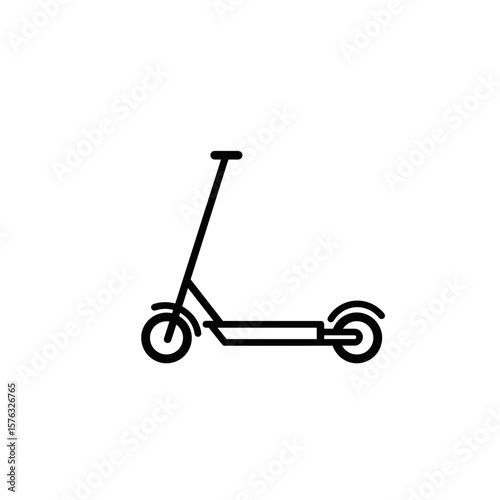 Electric scooter icon in minimalist style on white background  