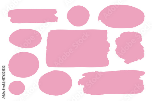Pink Brush Stroke Vector Abstract Varnish Splash Trace Shape for Artistic Design